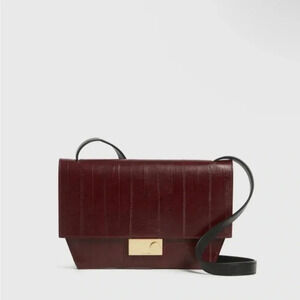 All Saints Harley Eel Leather Crossbody Burnt Sienna Red